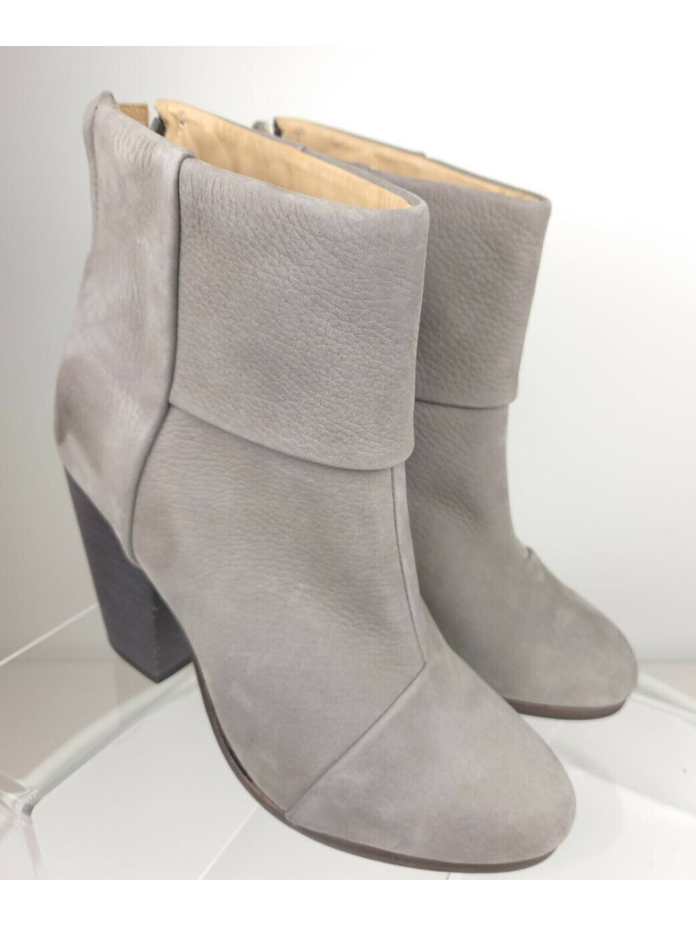 rag & bone classic newbury ankle boots gray nubuck womens 36.5 new box